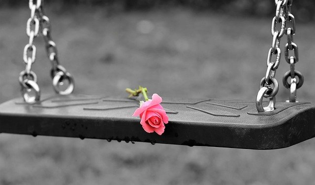 χωρισμός και κατάθλιψη τριαντάφυλλο σε κούνια
