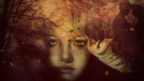 γιατί νιώθω θλίψη χωρίς λόγο; κοπέλα κλαίει πίνακας ζωγραφικής